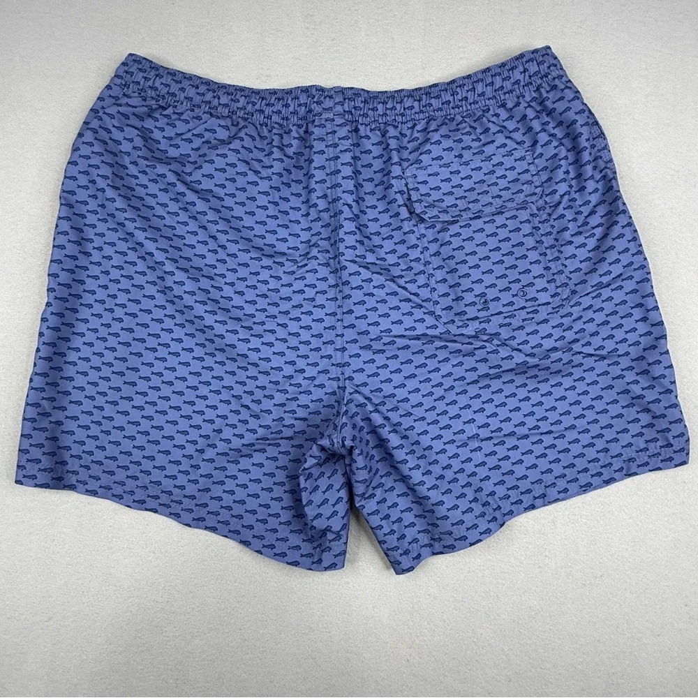 Vineyard Vines Whale Print Swim Trunks Mens XL Blue Mesh Lined Preppy